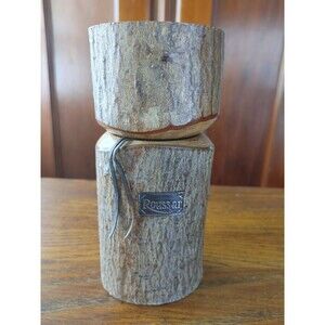 Roussar VTG Cologne Mens Wooden Carved Encased Bottle EC Collectible